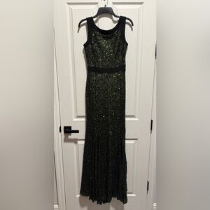 Badgley Mischka Green Strapless Gown